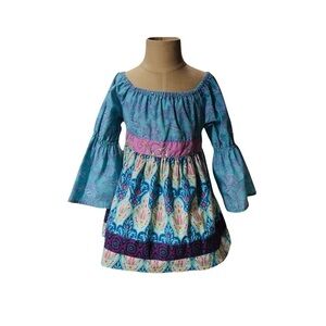 MATILDA JANE GIRLS DARLING DRESS IN BLUES, PURPLE & PINK - SIZE 4